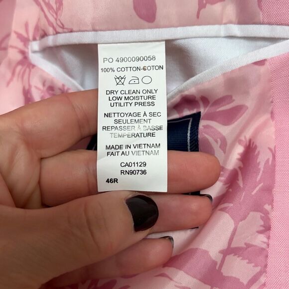 Izod Men's Cotton Blazer in Soft Pink Size 46R - Picture 3 of 4